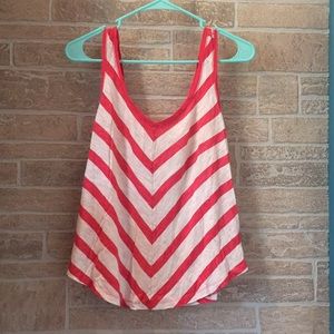 Pink and white striped tank top